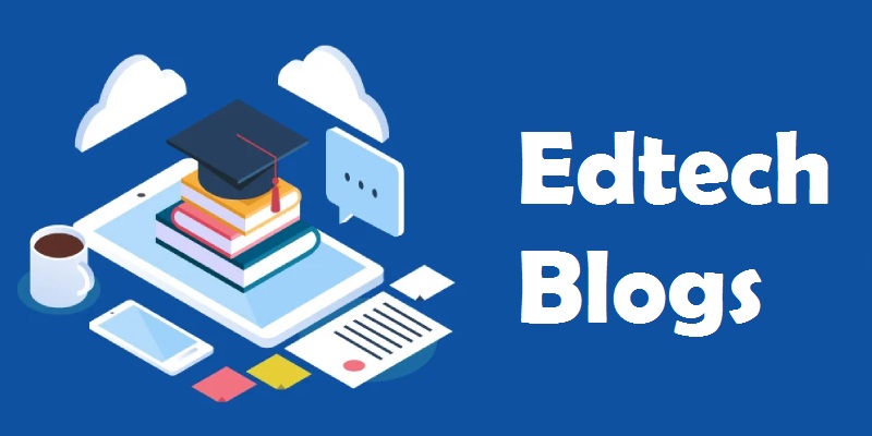 EdTech Blogs - Text Written In Blue Background.